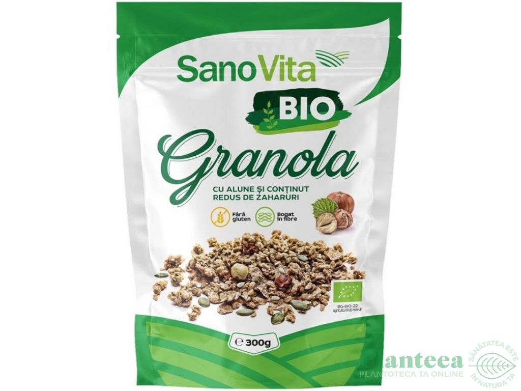 Granola alune low sugar bio 300g - SANOVITA