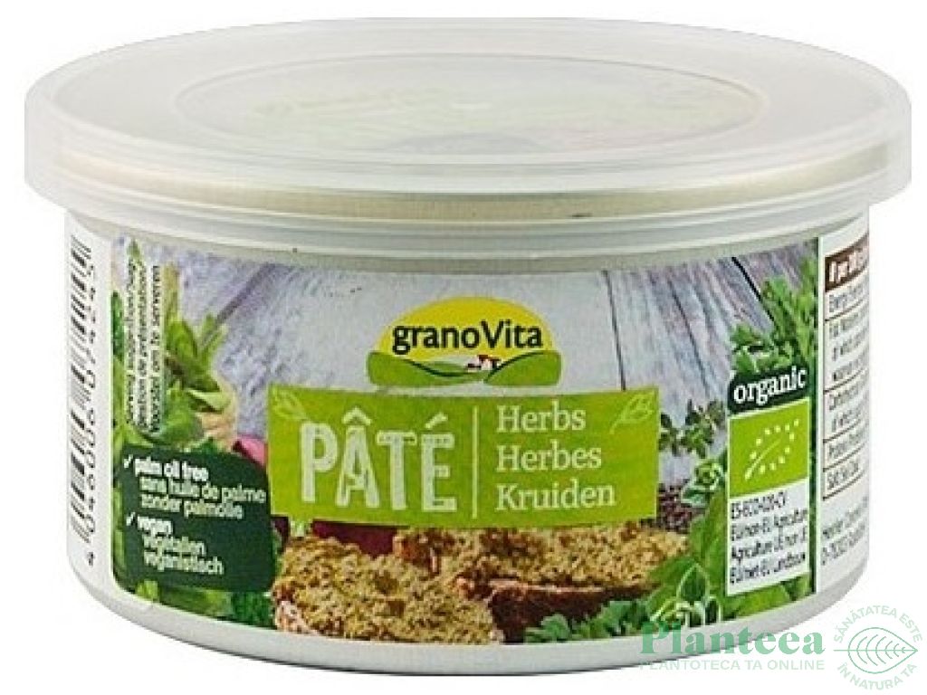 Pate vegetal ierburi aromatice eco 125g - GRANO VITA