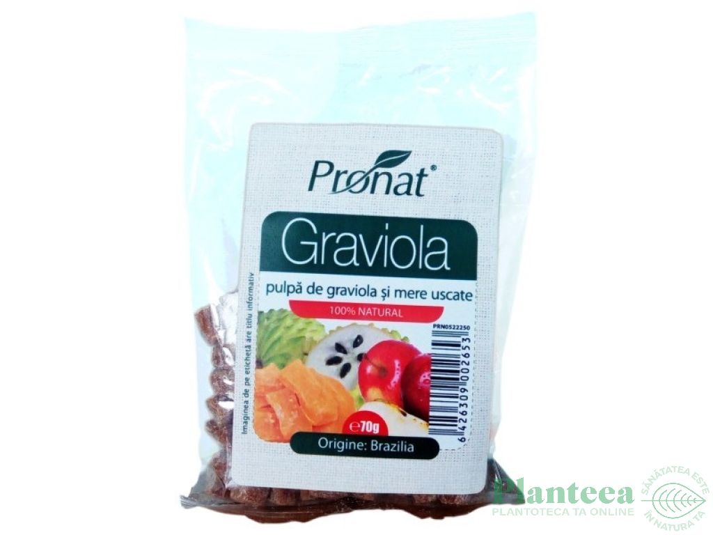 Graviola pulpa cu mere uscate 70g - PRONAT