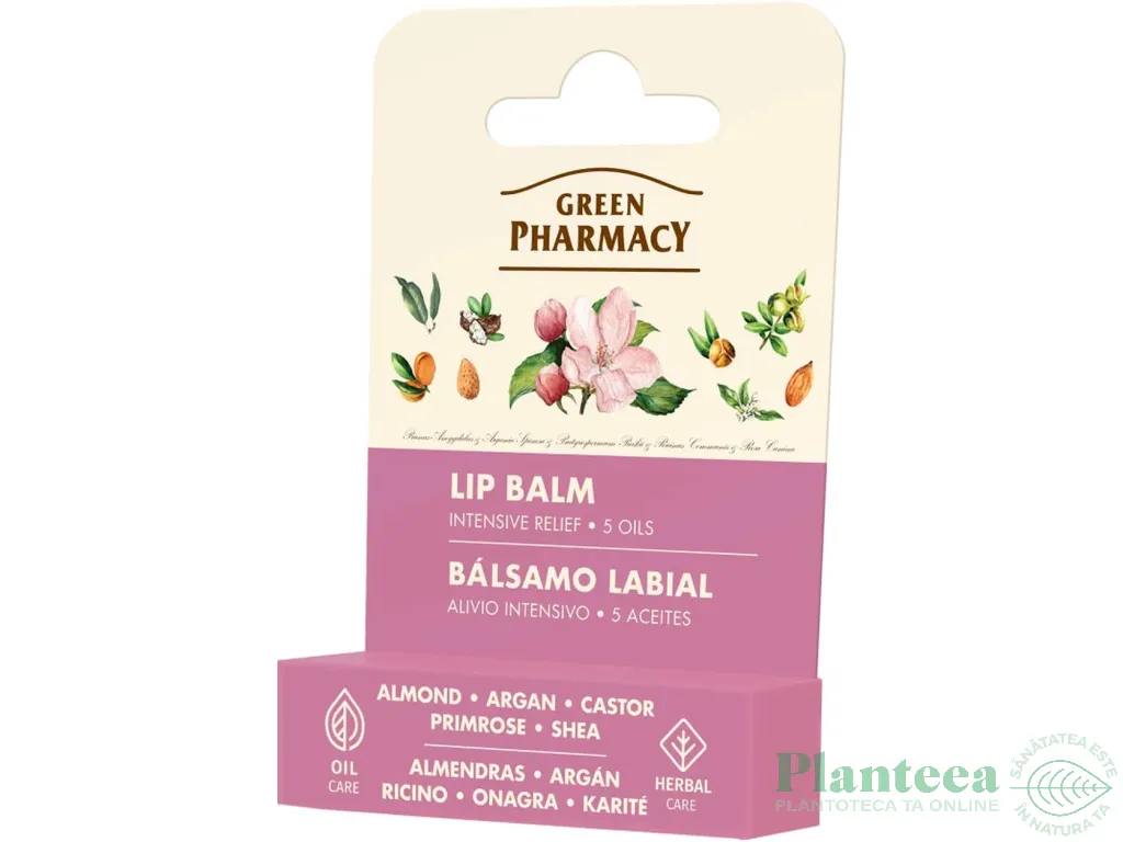 Balsam buze 5uleiuri relef intens 3,6g - GREEN PHARMACY