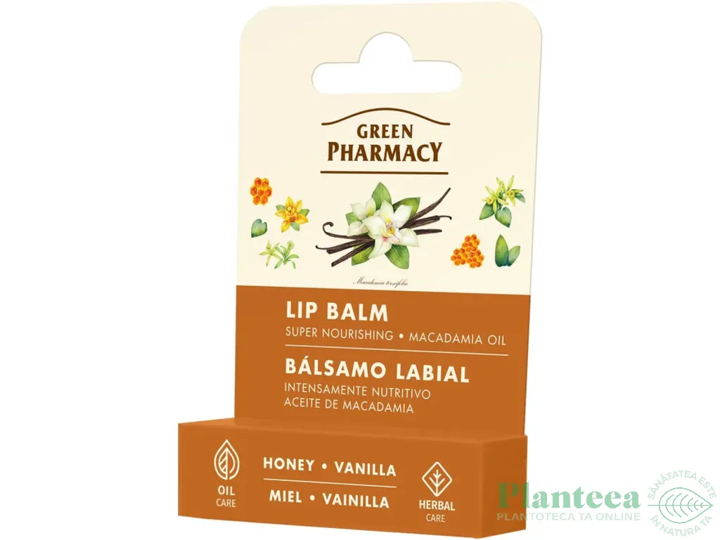 Balsam buze miere vanilie nutritiv intens 3,6g - GREEN PHARMACY