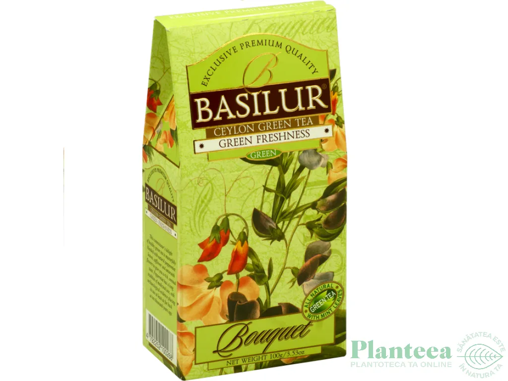Ceai verde ceylon Bouquet green freshness refill 100g - BASILUR