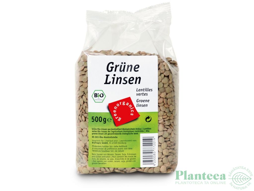 Linte verde boabe 500g - GREEN ORGANICS