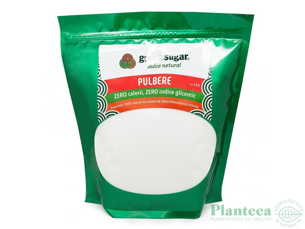 Eritritol stevie indulcitor cristalizat pulbere 2kg - GREEN SUGAR