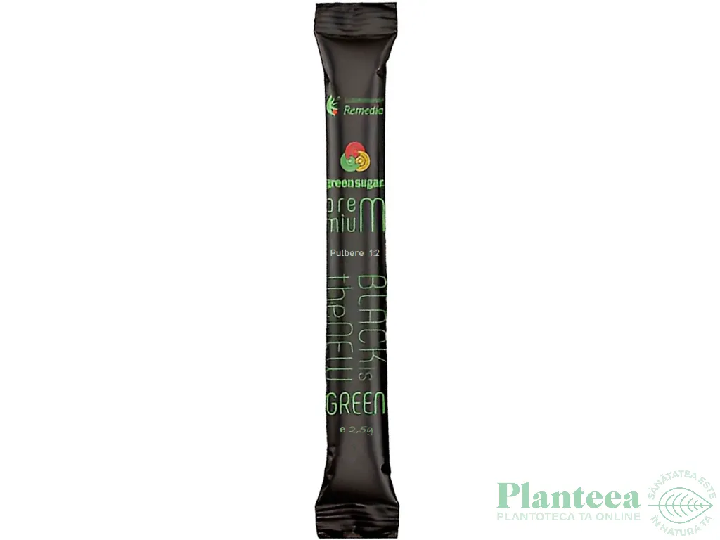 Eritritol stevie indulcitor pulbere 1:2 Premium plic 2,5g - GREEN SUGAR