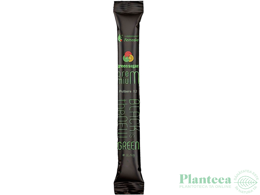 Eritritol stevie indulcitor pulbere 1:2 Premium plic 2,5g - GREEN SUGAR