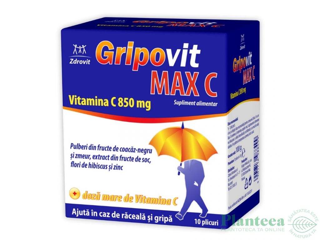 Gripovit Max C ghimbir miere 10pl - NATUR PRODUKT