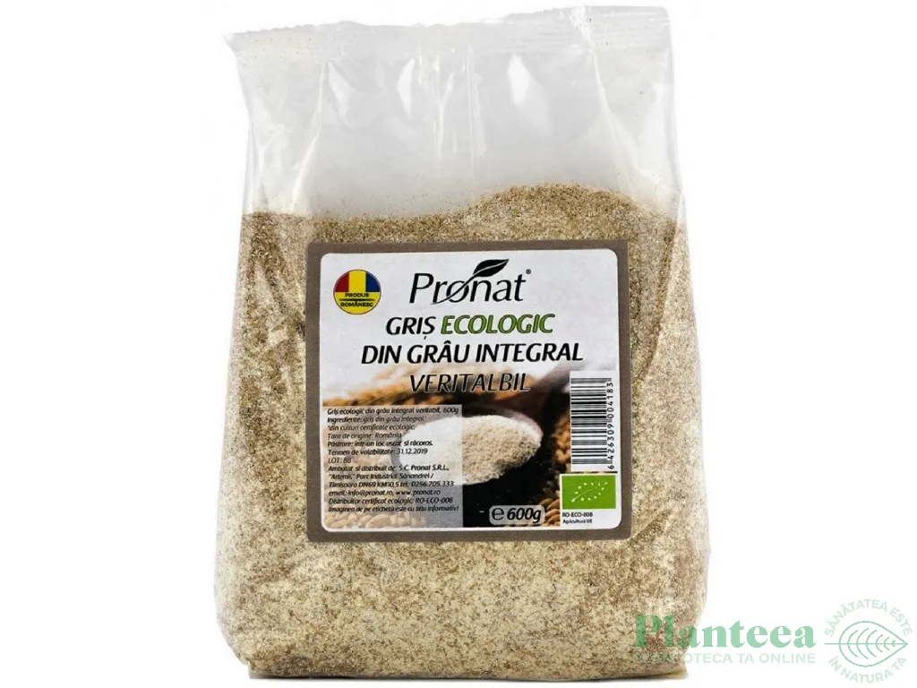 Gris grau integral veritabil eco 600g - PRONAT