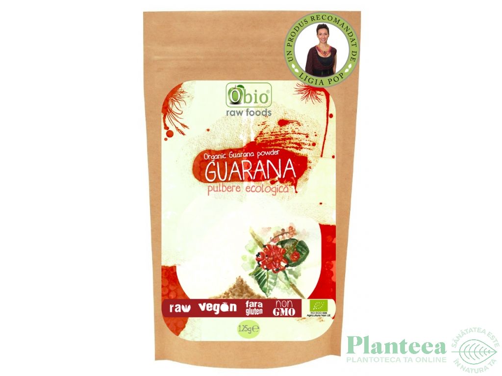 Pulbere guarana raw bio 125g - OBIO