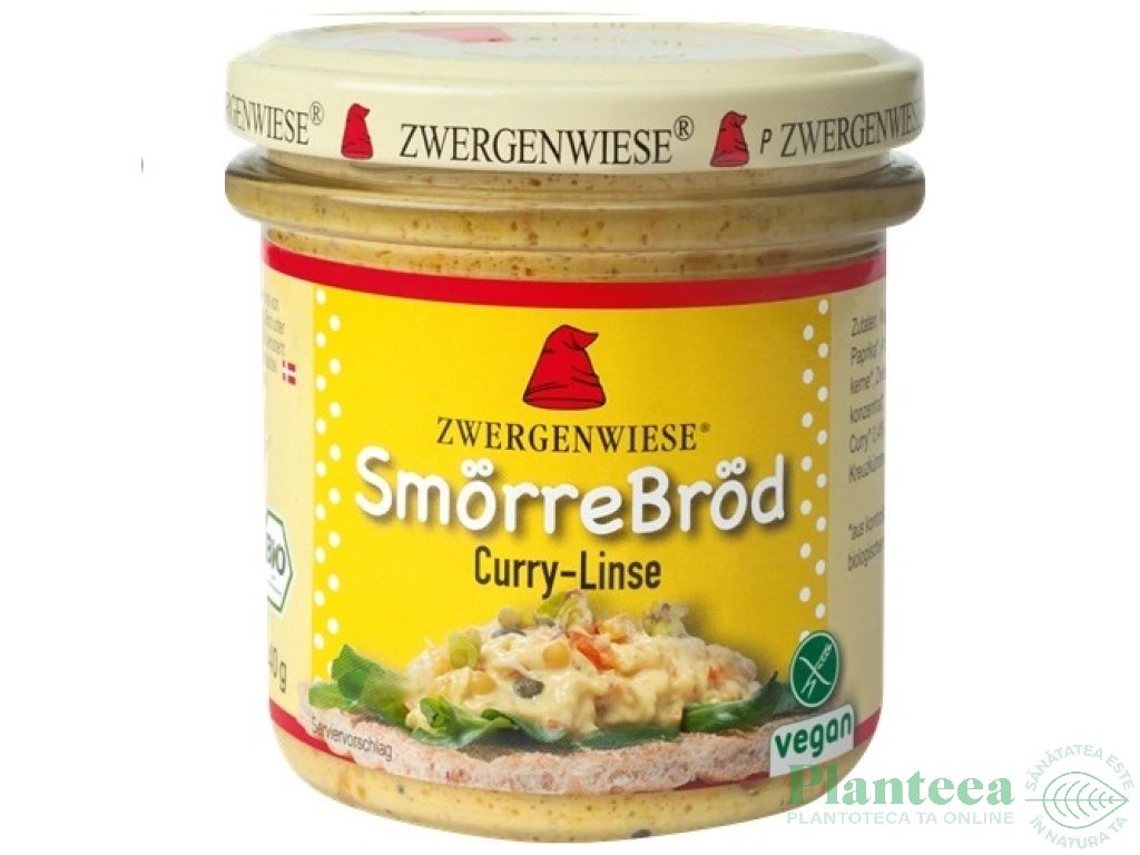 Spread curry linte fara gluten eco 140g - ZWERGENWIESE