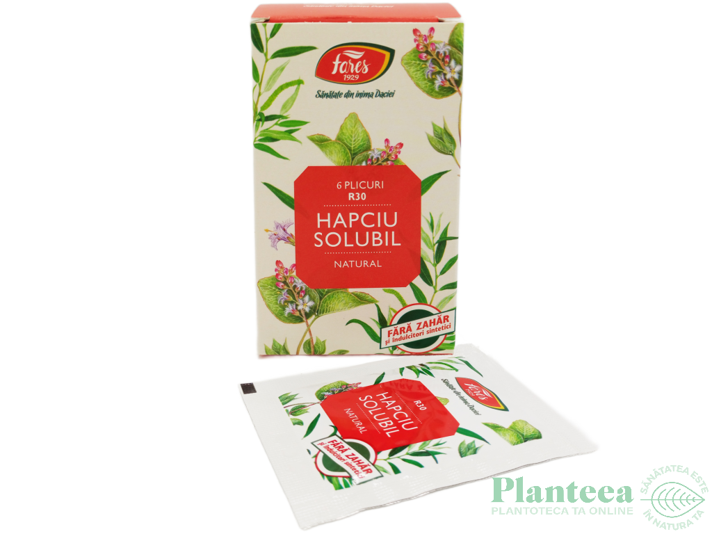Hapciu [raceala gripa] solubil natural fara zahar 6pl - FARES