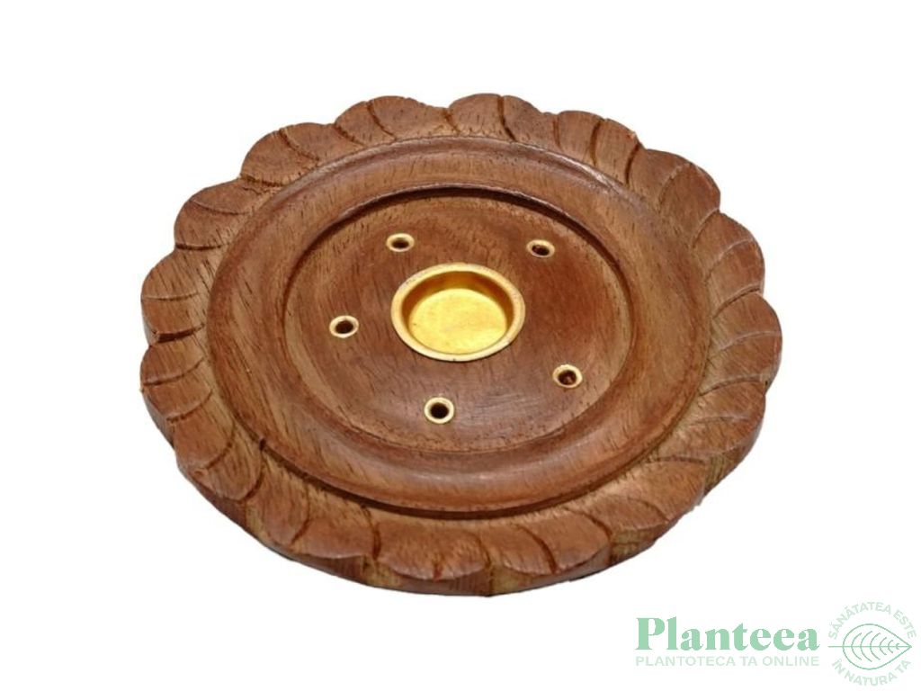 Suport lemn rotund pt betisoare conuri parfumate 1b - HEM