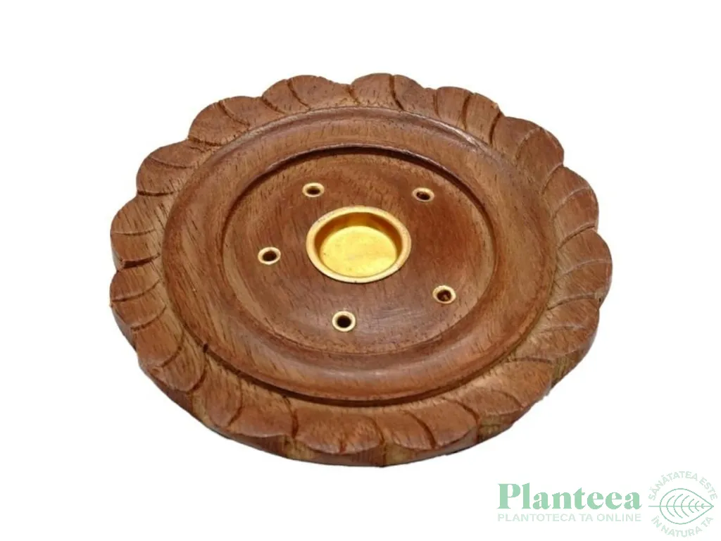 Suport lemn rotund pt betisoare conuri parfumate 1b - HEM
