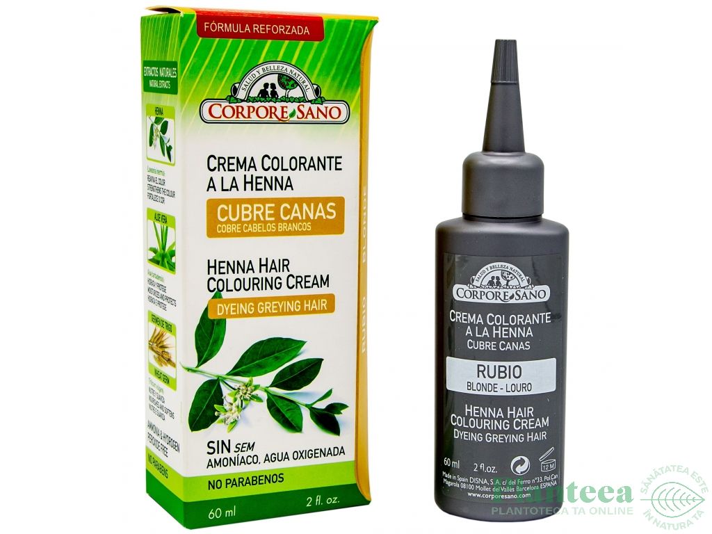 Crema coloranta henna blond 60ml - CORPORE SANO