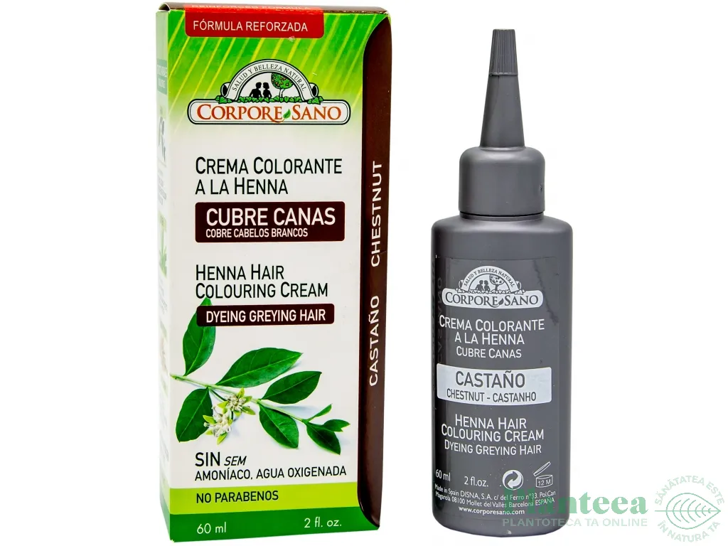 Crema coloranta henna castaniu 60ml - CORPORE SANO