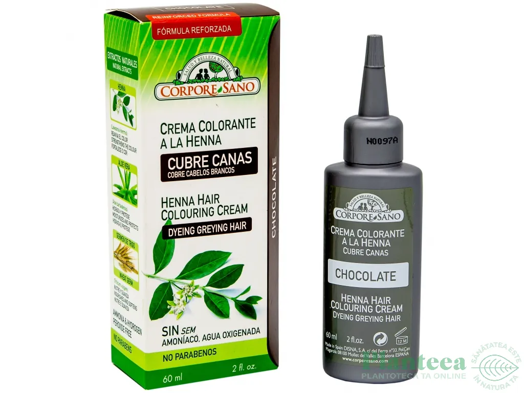 Crema coloranta henna ciocolatiu 60ml - CORPORE SANO
