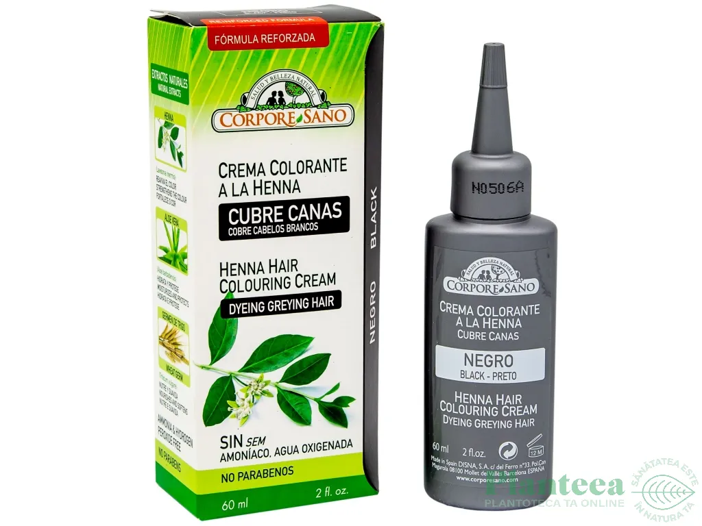 Crema coloranta henna negru 60ml - CORPORE SANO