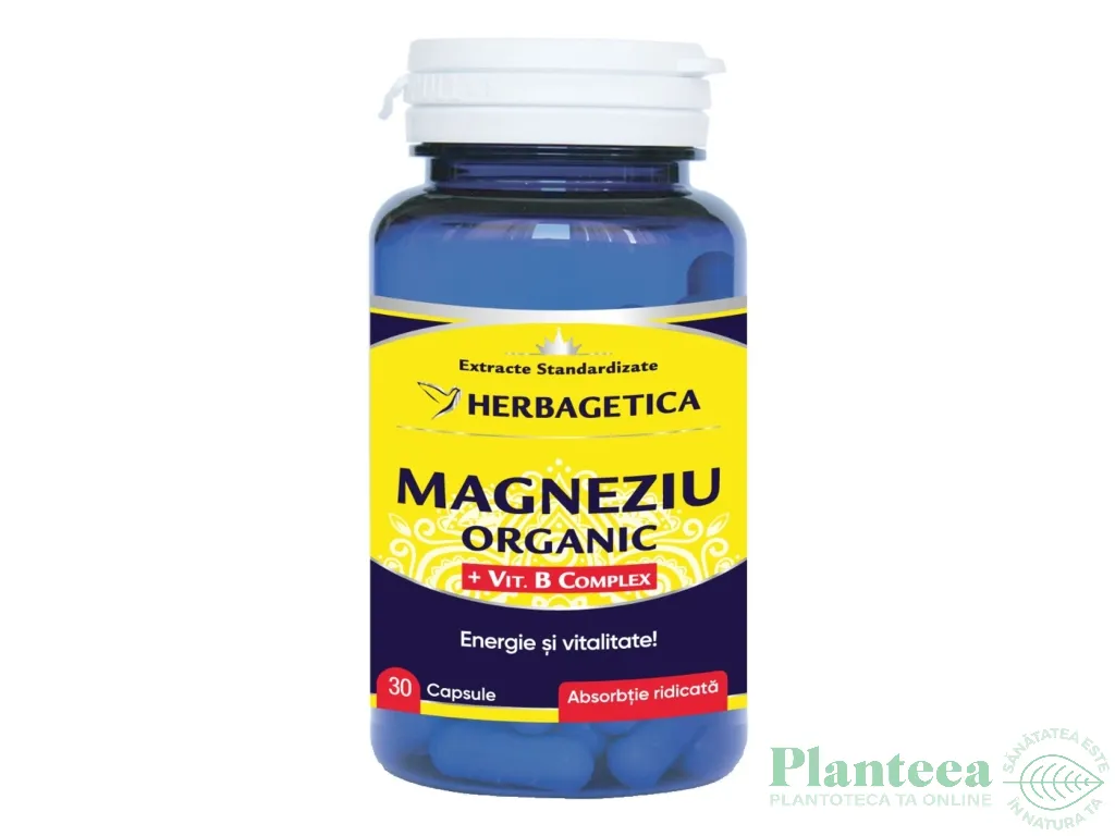 Magneziu organic B complex 30cps - HERBAGETICA