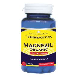 Magneziu organic B complex 30cps - HERBAGETICA