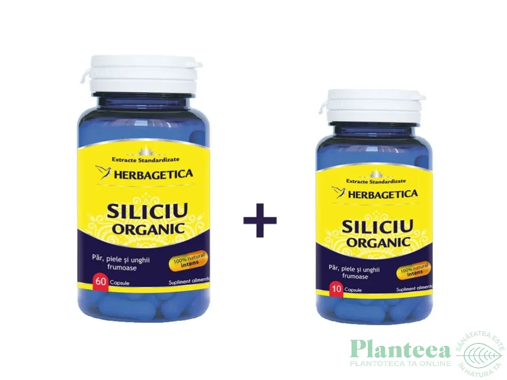 Pachet Siliciu organic 60+10cps - HERBAGETICA