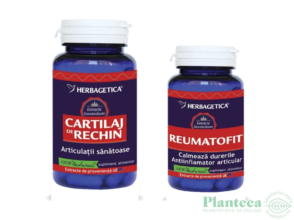 Pachet Cartilaj rechin+Reumatofit 60+30cps - HERBAGETICA