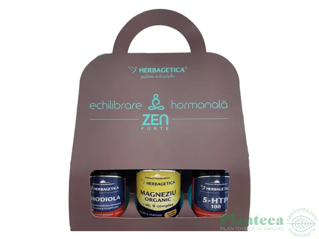 Kit Stress Free [5HTP+Rhodiola+Magneziu organic] 2x30cps+60cps - HERBAGETICA