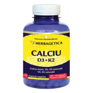 Calciu D3 K2 120cps - HERBAGETICA
