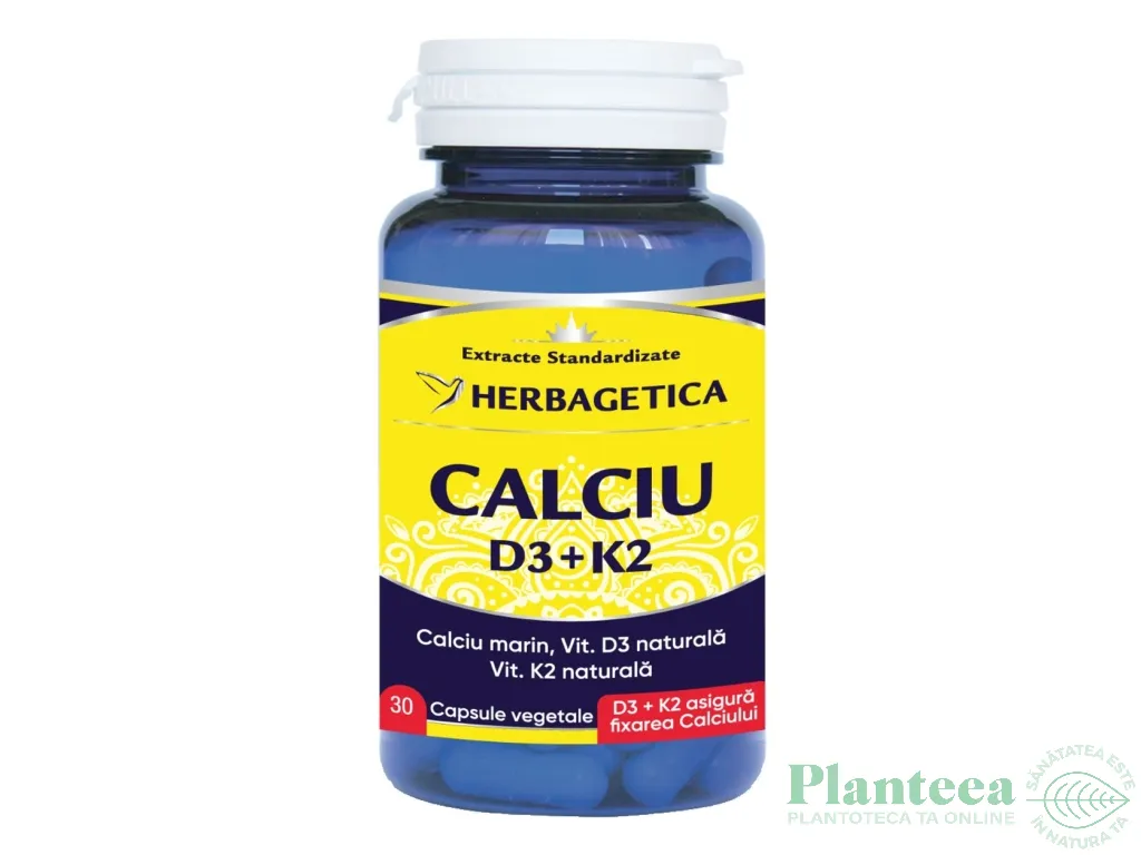 Calciu D3 K2 30cps - HERBAGETICA