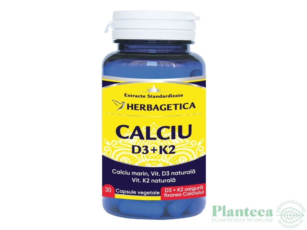 Calciu D3 K2 30cps - HERBAGETICA