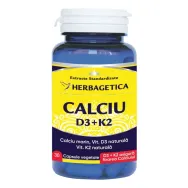 Calciu D3 K2 30cps - HERBAGETICA