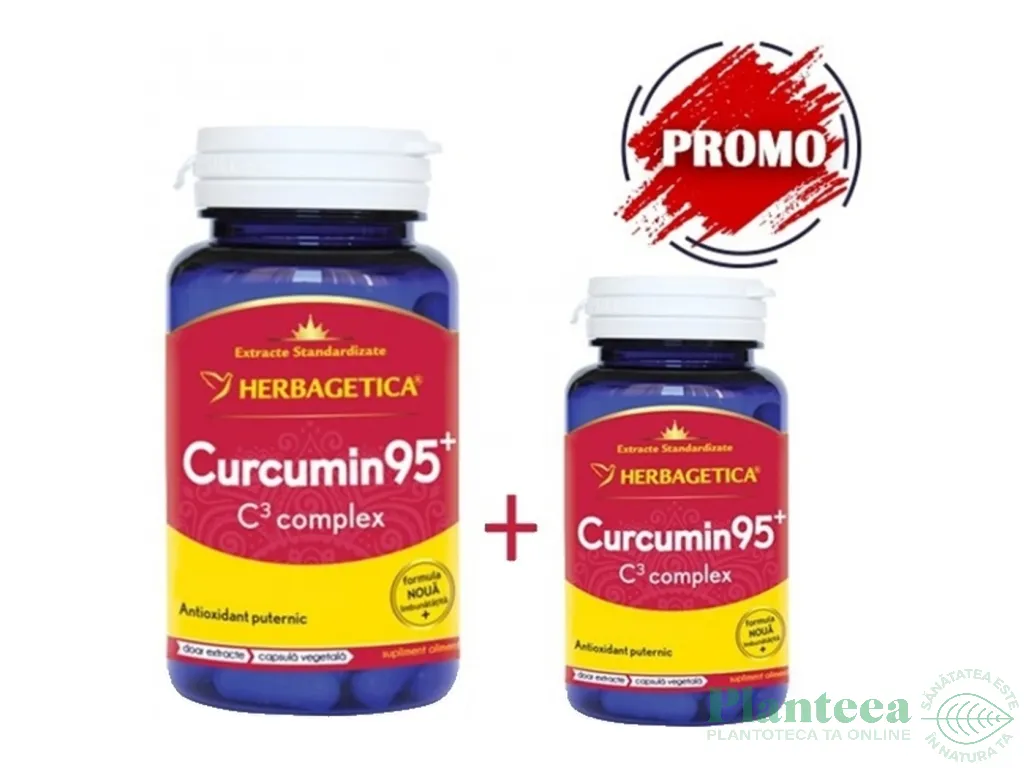 Pachet Curcumin+ 95 C3 complex 60+10cps - HERBAGETICA