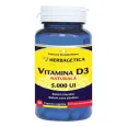 Vitamina D3 naturala 5000ui 60cps - HERBAGETICA