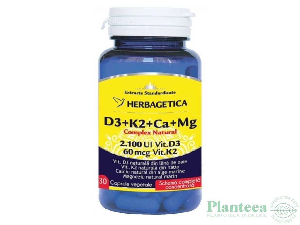 Complex natural [Detrix] D3 K2 Ca Mg 30cps - HERBAGETICA