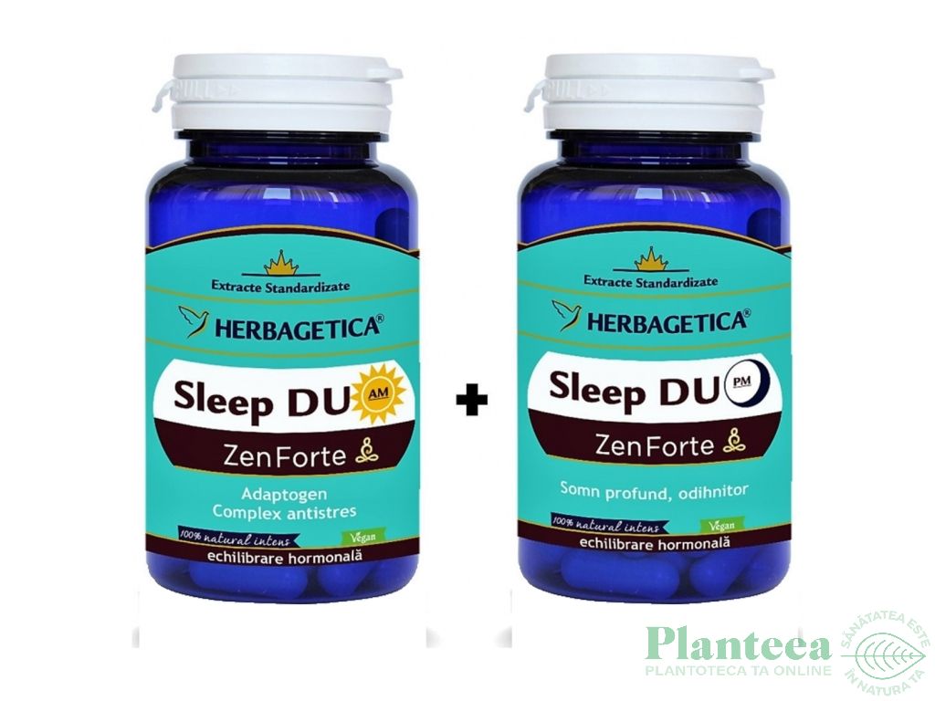 Pachet Sleep Duo AM+PM ZenForte 2x120cps - HERBAGETICA