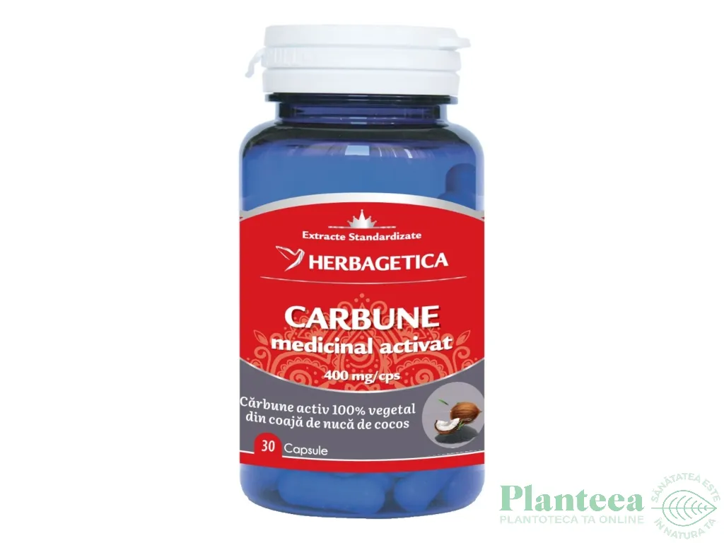 Carbune medicinal activat 30cps - HERBAGETICA