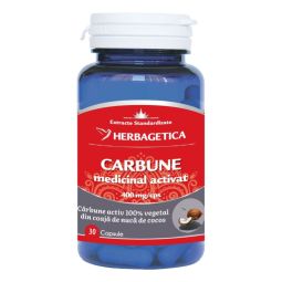 Carbune medicinal activat 30cps - HERBAGETICA