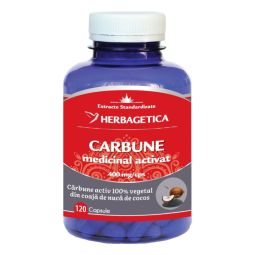 Carbune medicinal activat 120cps - HERBAGETICA