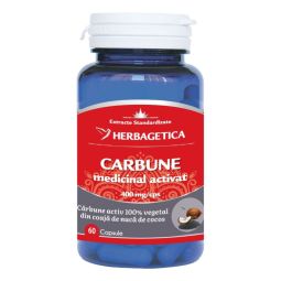 Carbune medicinal activat 60cps - HERBAGETICA