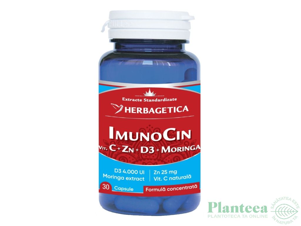 ImunoCin C Zn D3 Moringa 30cps - HERBAGETICA
