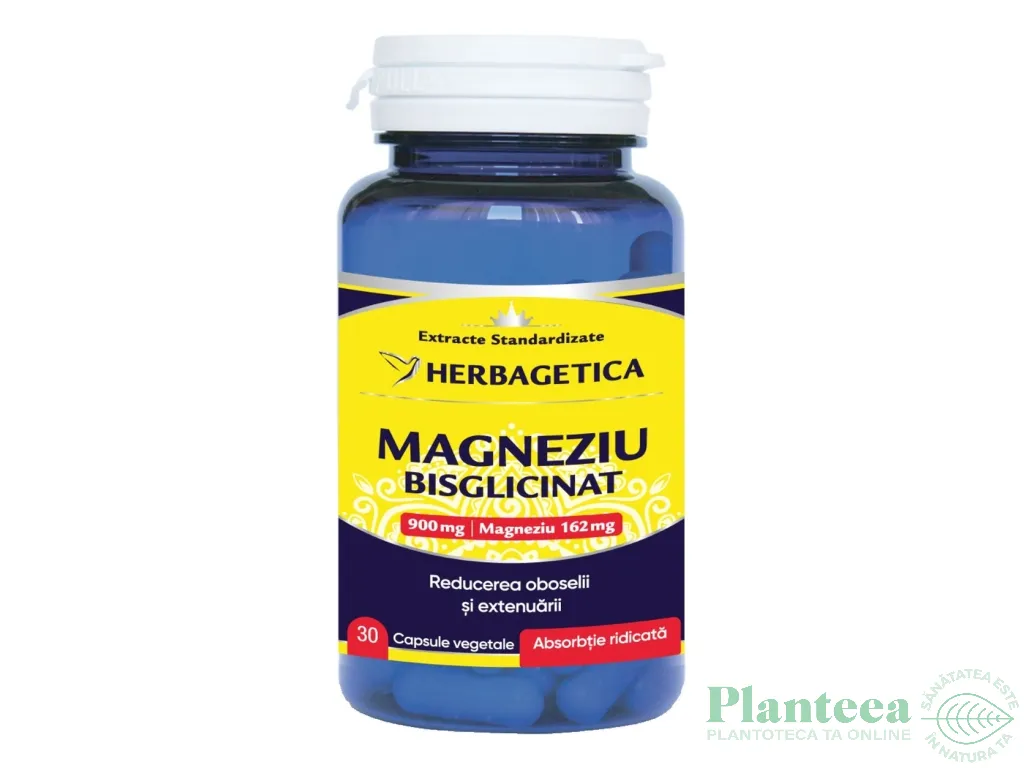 Magneziu bisglicinat 900mg 30cp - HERBAGETICA