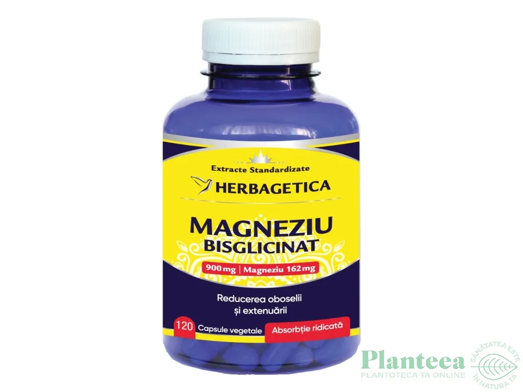 Magneziu bisglicinat 900mg 120cp - HERBAGETICA