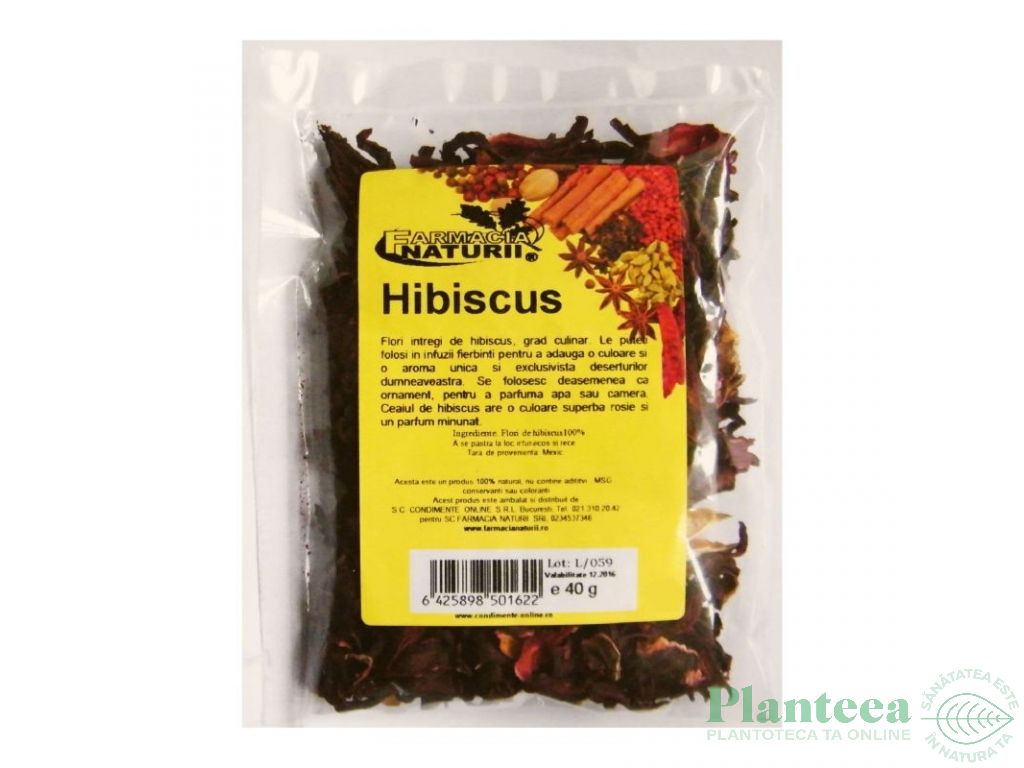 Flori hibiscus 40g - FARMACIA NATURII