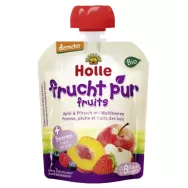 Piure mere piersici fructe padure bebe +8luni eco 90g - HOLLE