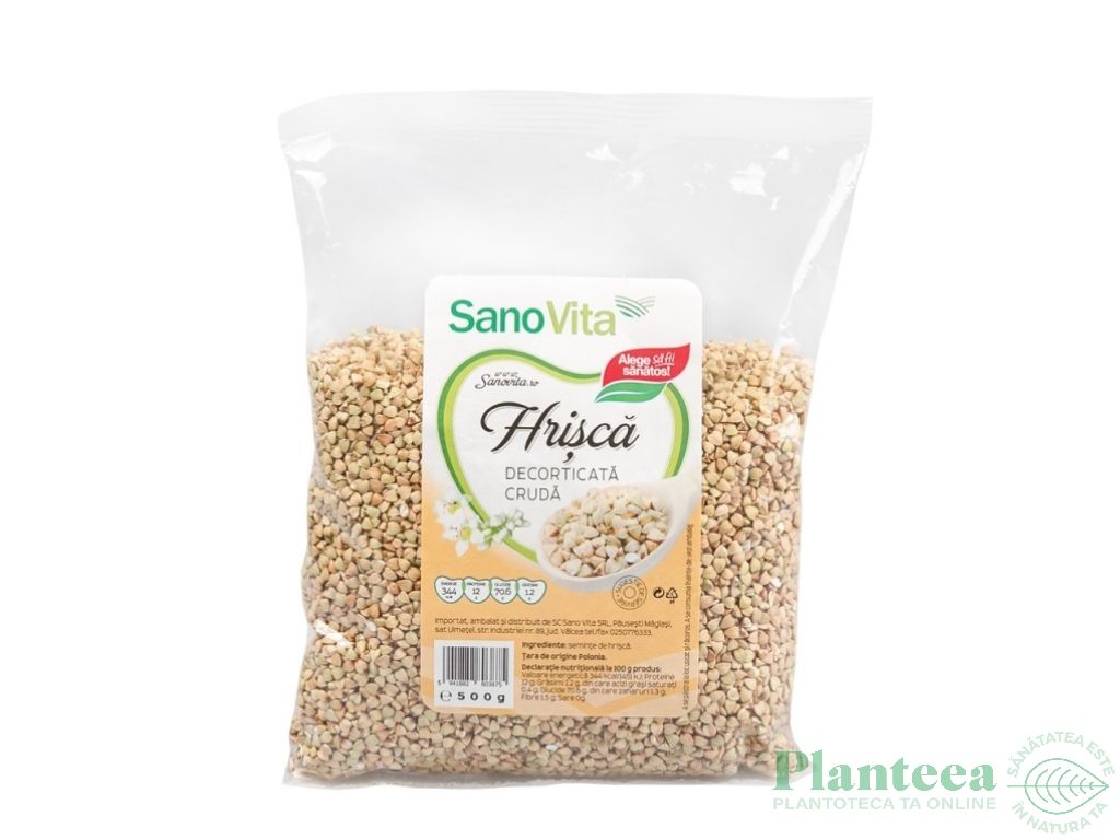 Hrisca cruda decorticata boabe 500g - SANOVITA