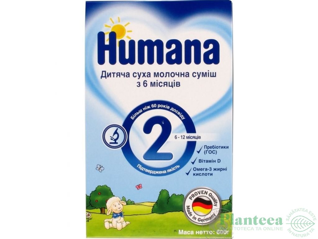 Lapte formula2 GOS +6luni 600g - HUMANA