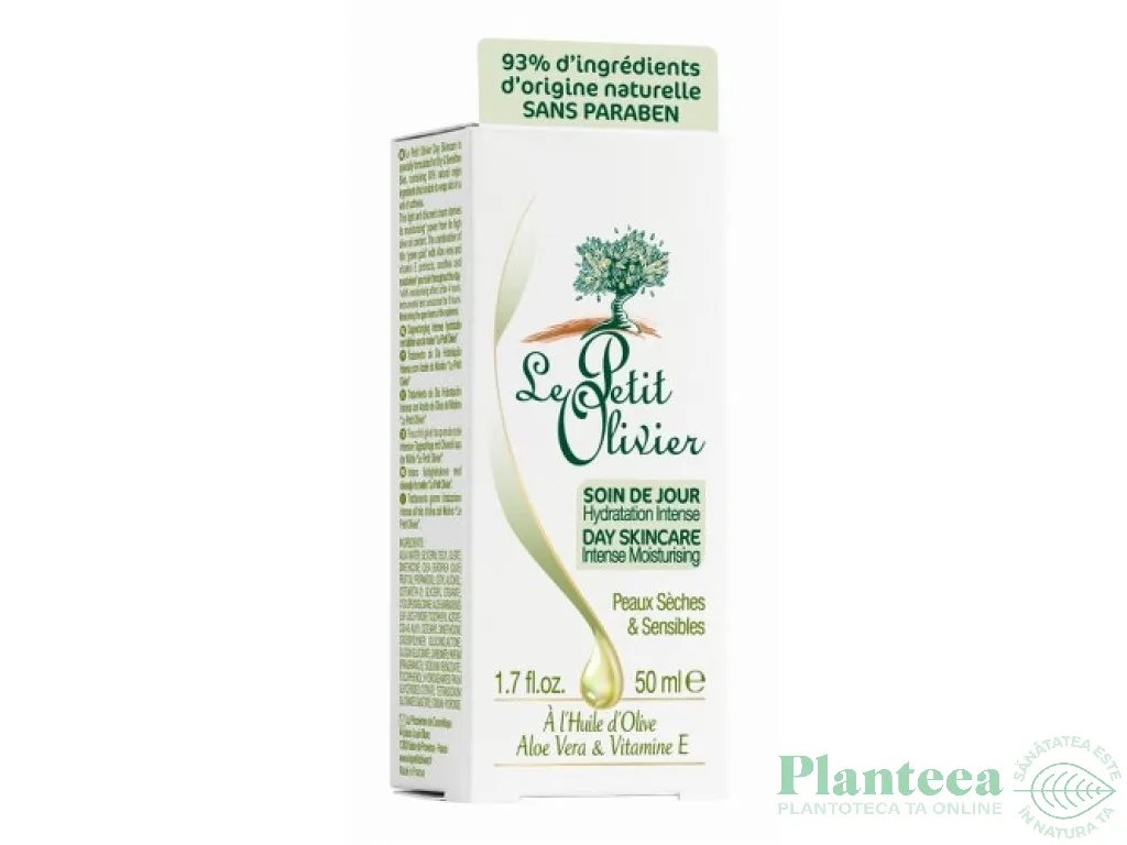 Crema zi hidratanta intensiv ulei masline ten uscat/sensibil 50ml - LE PETIT OLIVIER