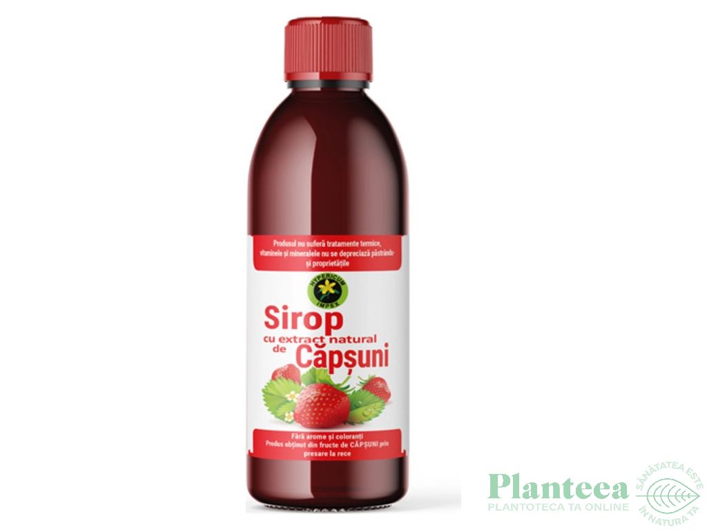 Sirop capsuni cu zahar invertit 500ml - HYPERICUM