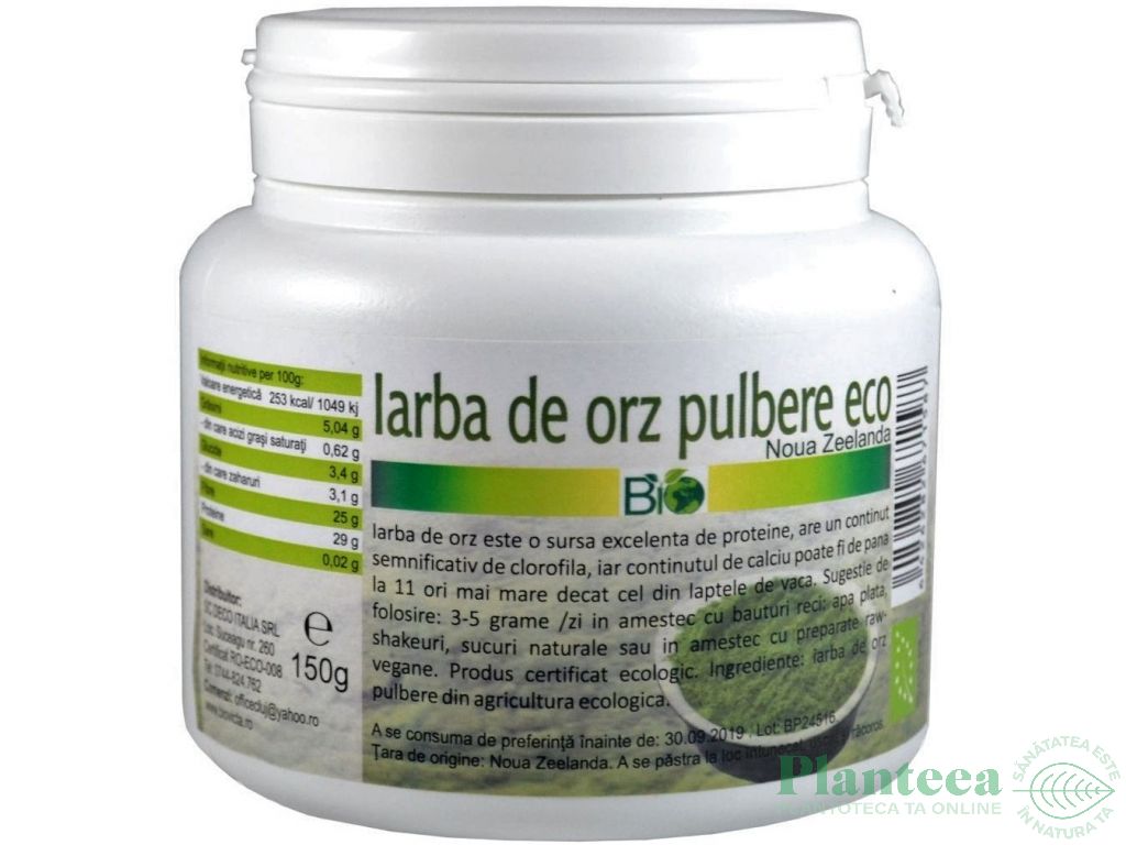 Pulbere iarba orz Noua Zeelanda eco 150g - DECO ITALIA