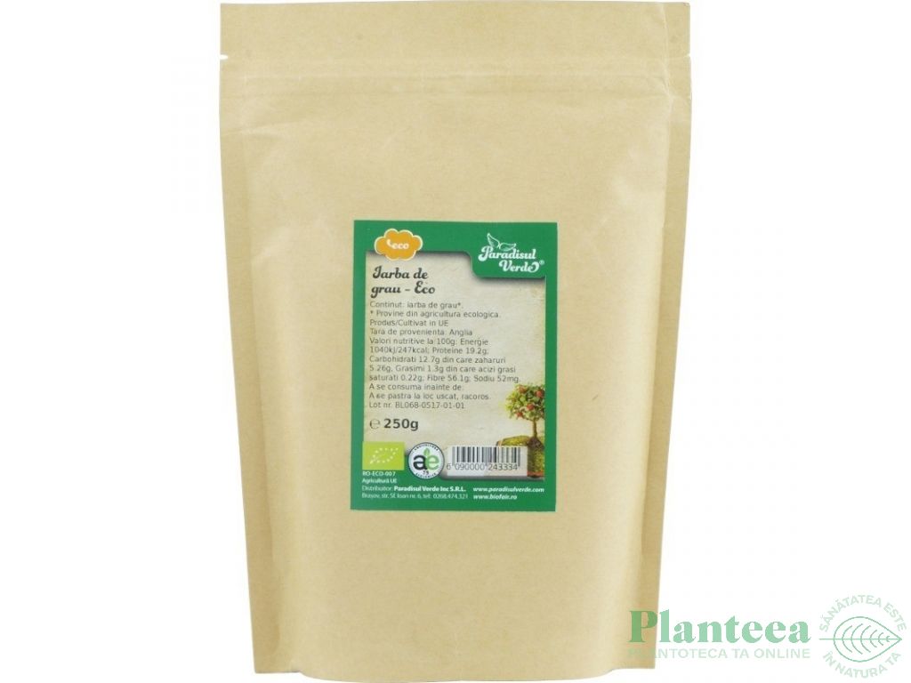 Pulbere iarba grau UE ET eco 250g - PARADISUL VERDE