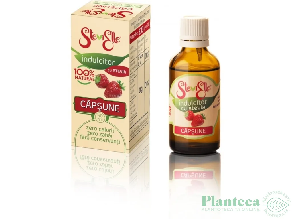 Stevie indulcitor lichid capsune 50ml - STEVIELLE